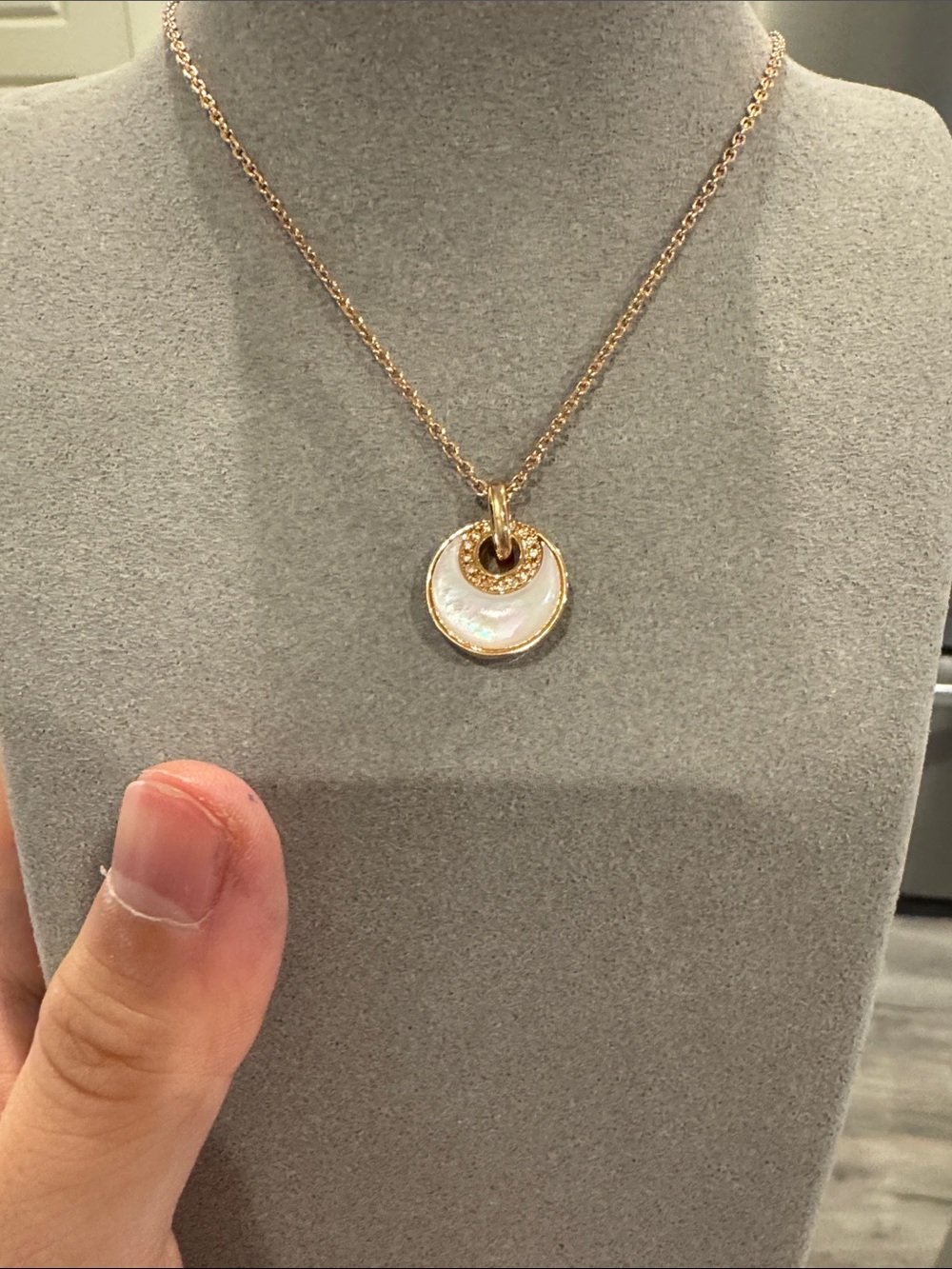 Lola Rose Moon Goddess MOP necklace in rose gold